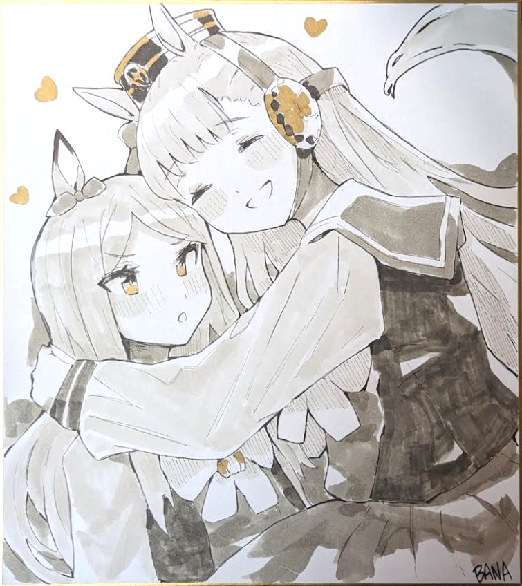 ゴルマク　手描き色紙