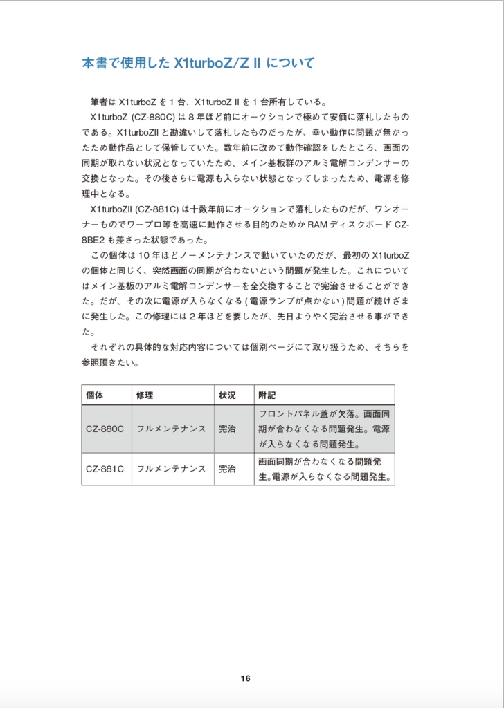 X1turboZ/Z II 修理マニュアル レトロマシン修理マニュアル⑨