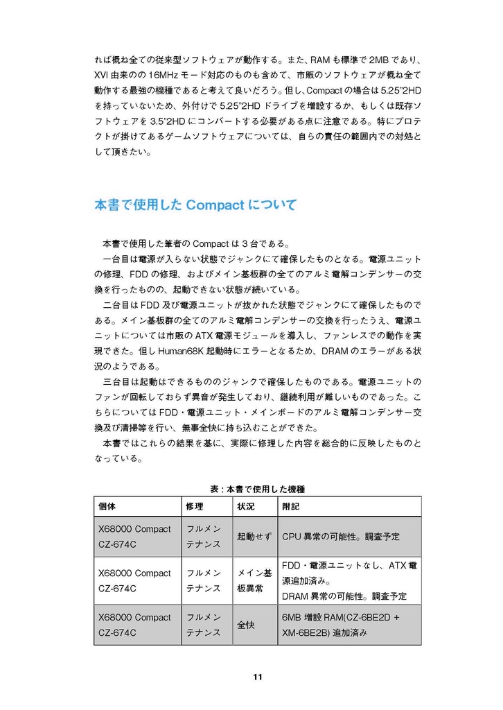 X68000 Compact 修理マニュアル レトロマシン修理マニュアル⑫