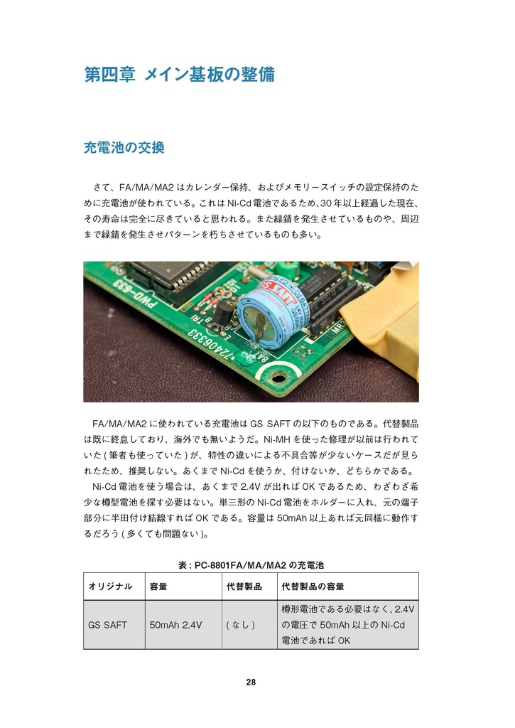 PC-8801FA/MA/MA2 修理マニュアル