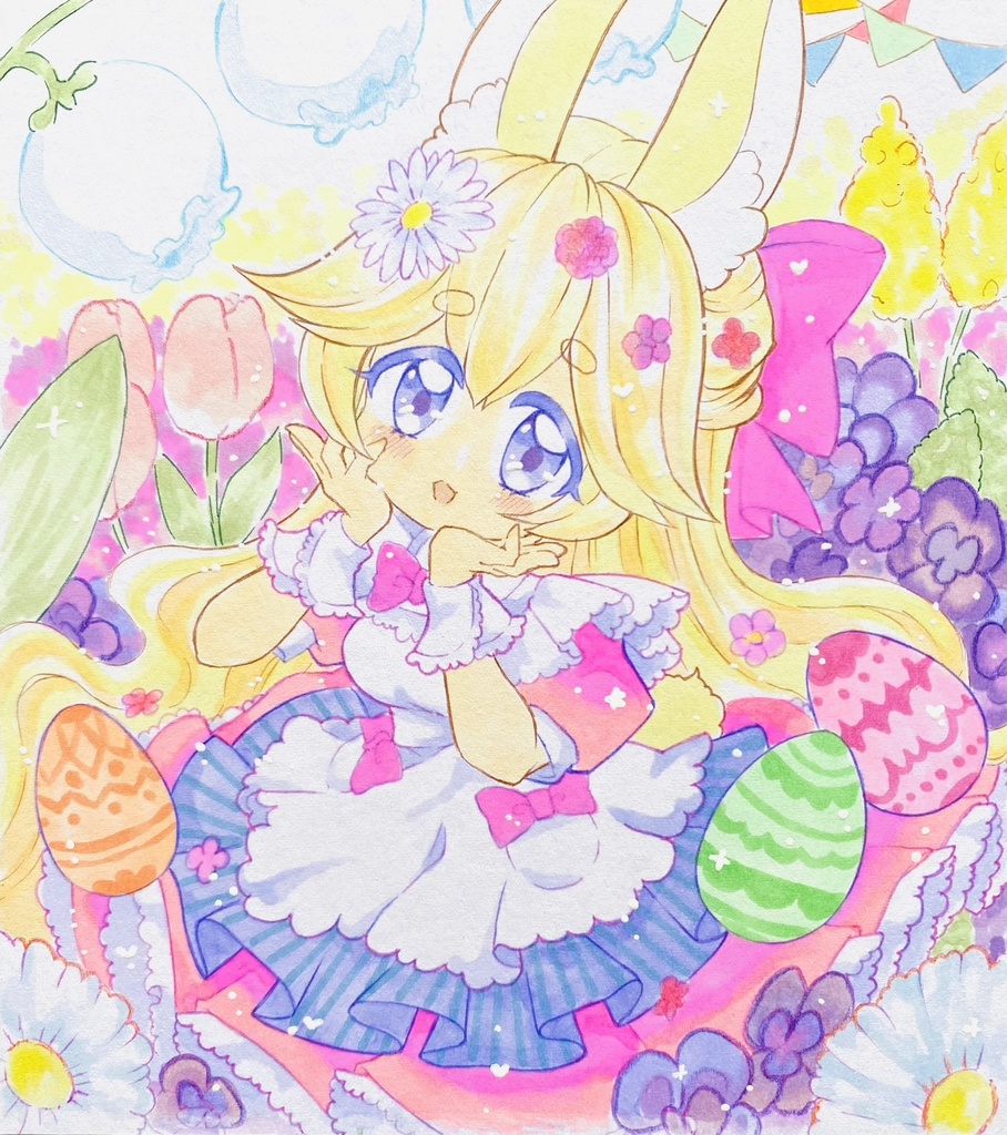 アナログ色紙：イースター！🌷