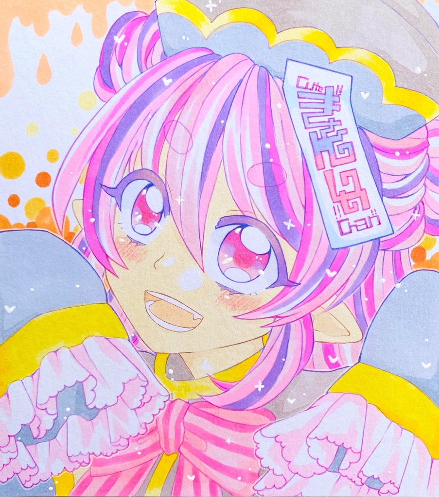アナログ色紙：きょんし〜ちゃん🍑