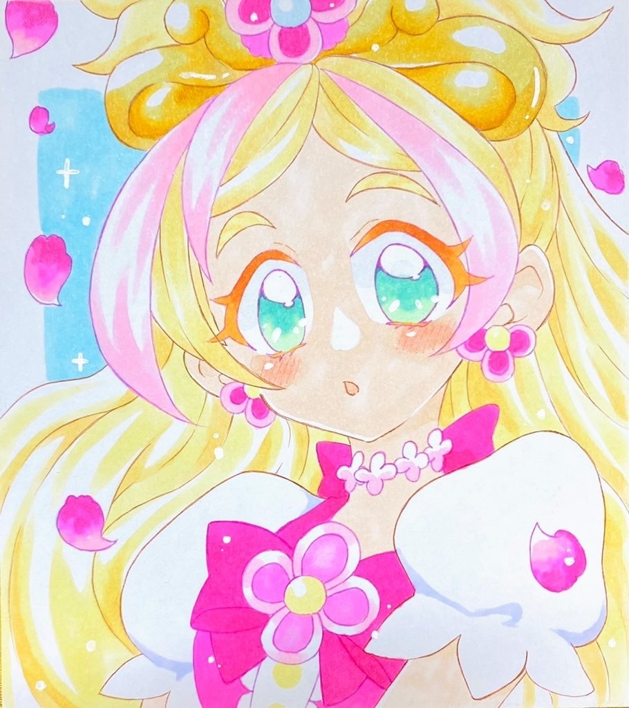 アナログ色紙：キュアフローラ🌸