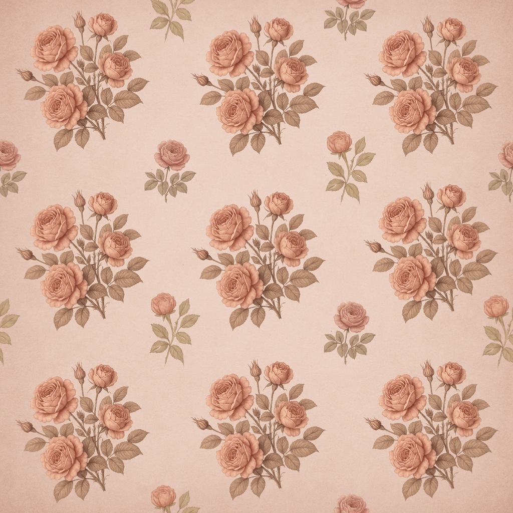 アンティーク調　薔薇デジタルデータ2種（ピンク・ベージュ）