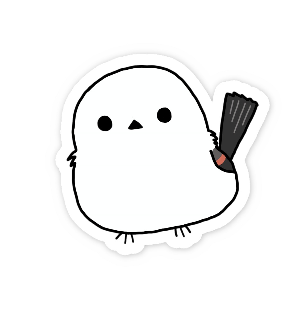 シマエナガ スマホステッカー【40 x 37mm】