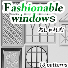素材クリップスタジオ　おしゃれ窓
