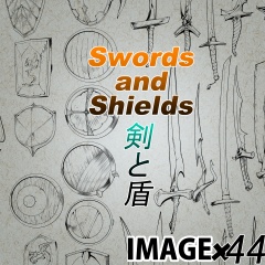 素材クリップスタジオ　剣と盾　Swords and Shields