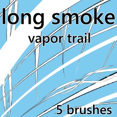 素材クリップスタジオ　飛行機雲ブラシ Long smoke