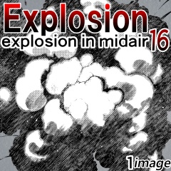 素材クリップスタジオ　モノクロの爆発16
