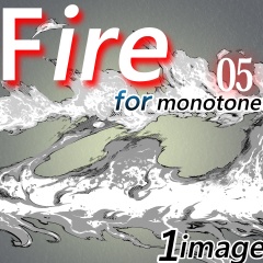 素材クリップスタジオ　FIRE05モノトーン