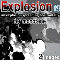 素材クリップスタジオ　モノクロの爆発19