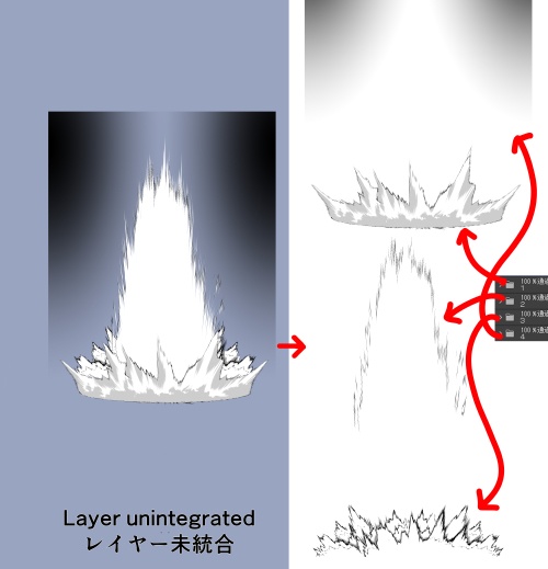 素材クリップスタジオ モノクロの爆発29