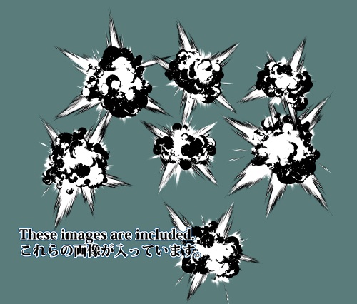 素材クリップスタジオ モノクロの爆発31