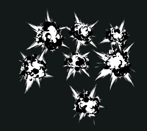 素材クリップスタジオ モノクロの爆発31