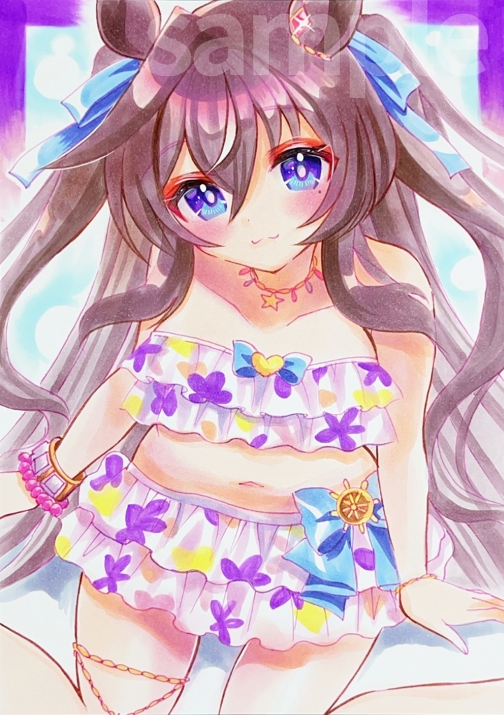 《  ヴィブロス  》 ウマ娘 アナログ原画 手描きイラスト A5