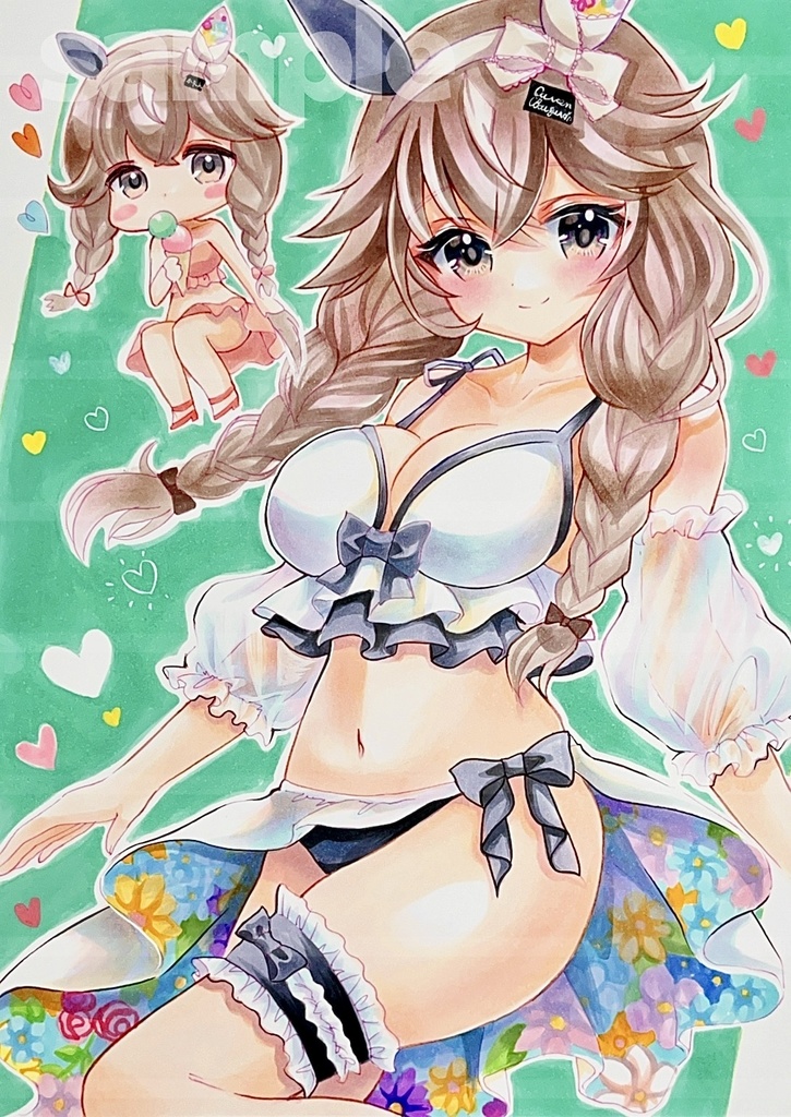 《 カレンブーケドール 》 ウマ娘 アナログ原画 手描きイラスト A4