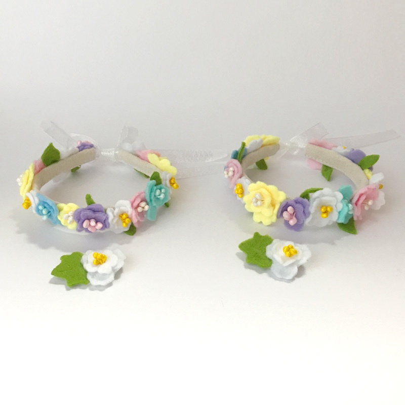 柔らか花のかんむり・ブローチ