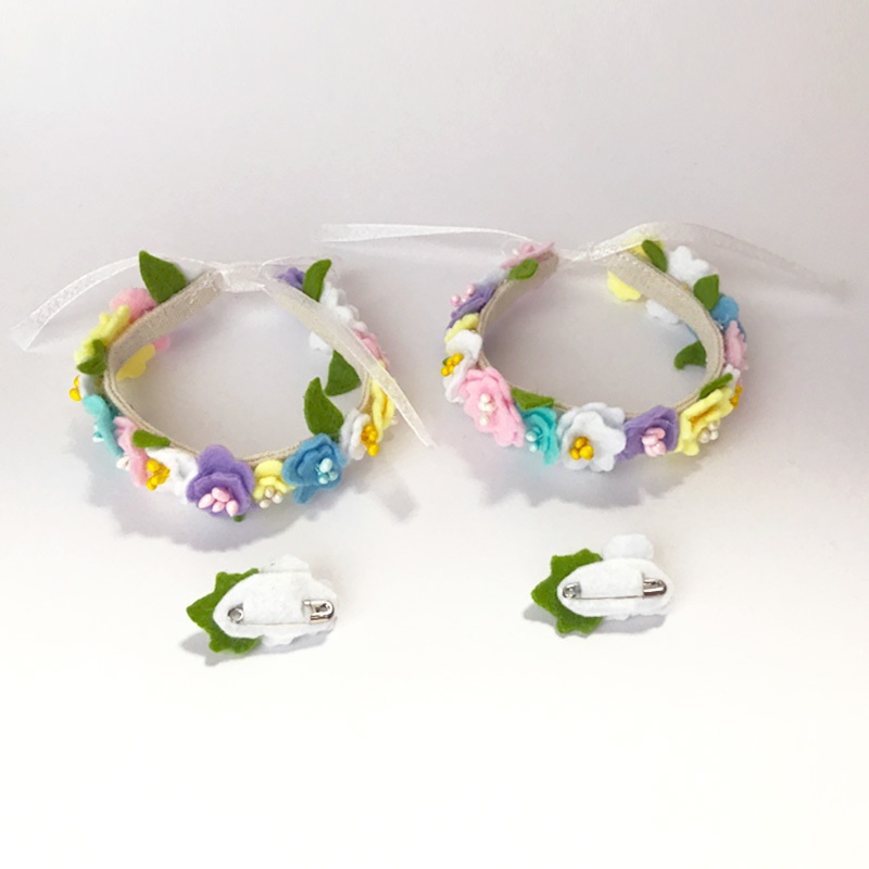 柔らか花のかんむり・ブローチ