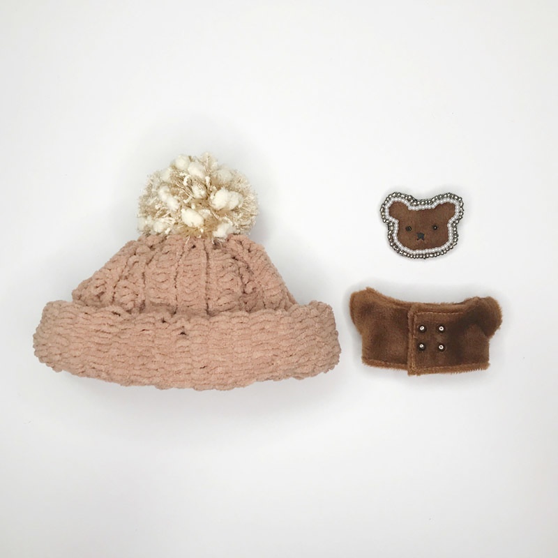 くまのニット帽コーデ