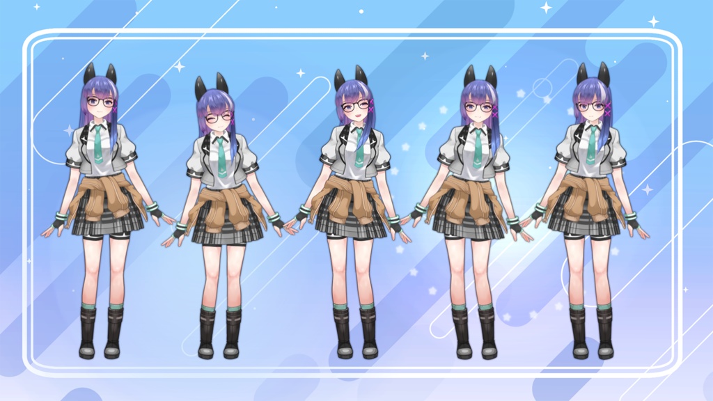 【汎用】LIVE2Dモデル　青オニの女の子