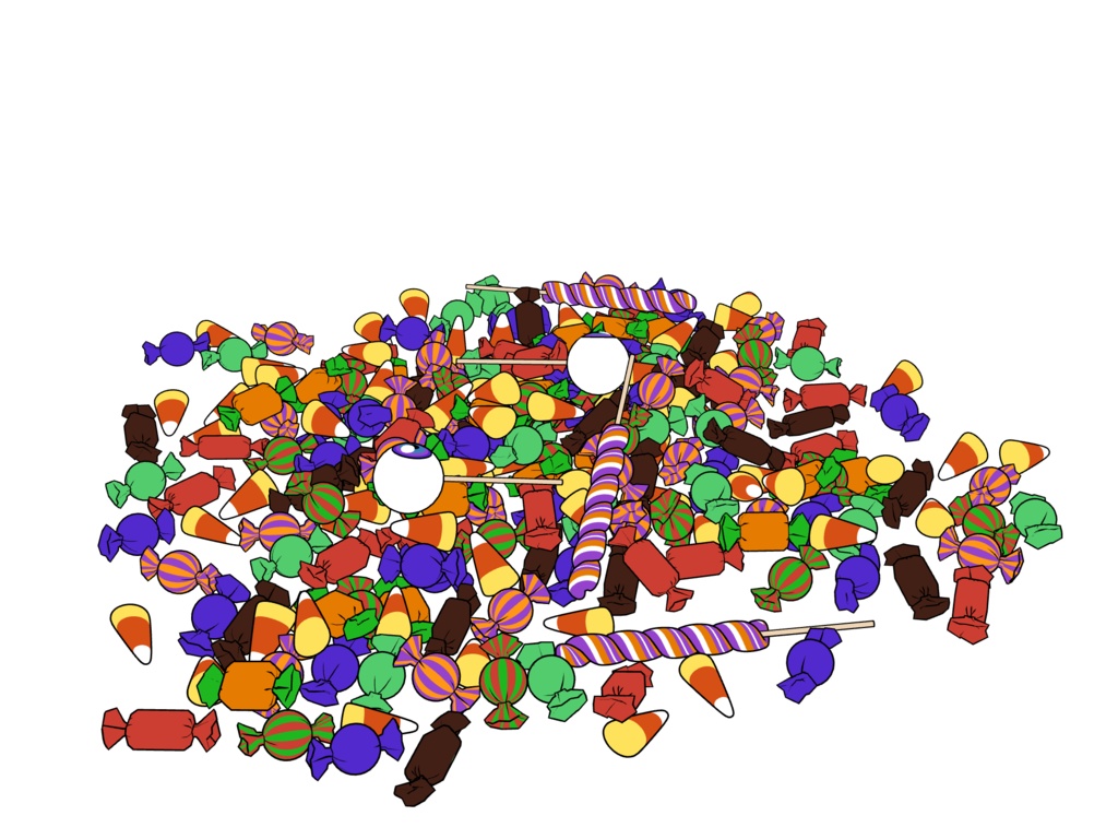  [free] ライン付き3Dキャンディが散らばった床 선이 살아있는 3D 호박 바구니