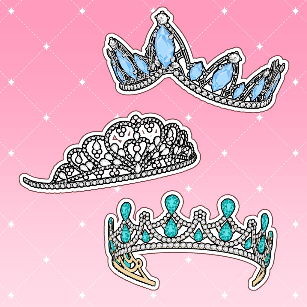 [ライン付き3D] ティアラ 선이 살아있는 3D 티아라 (왕관)