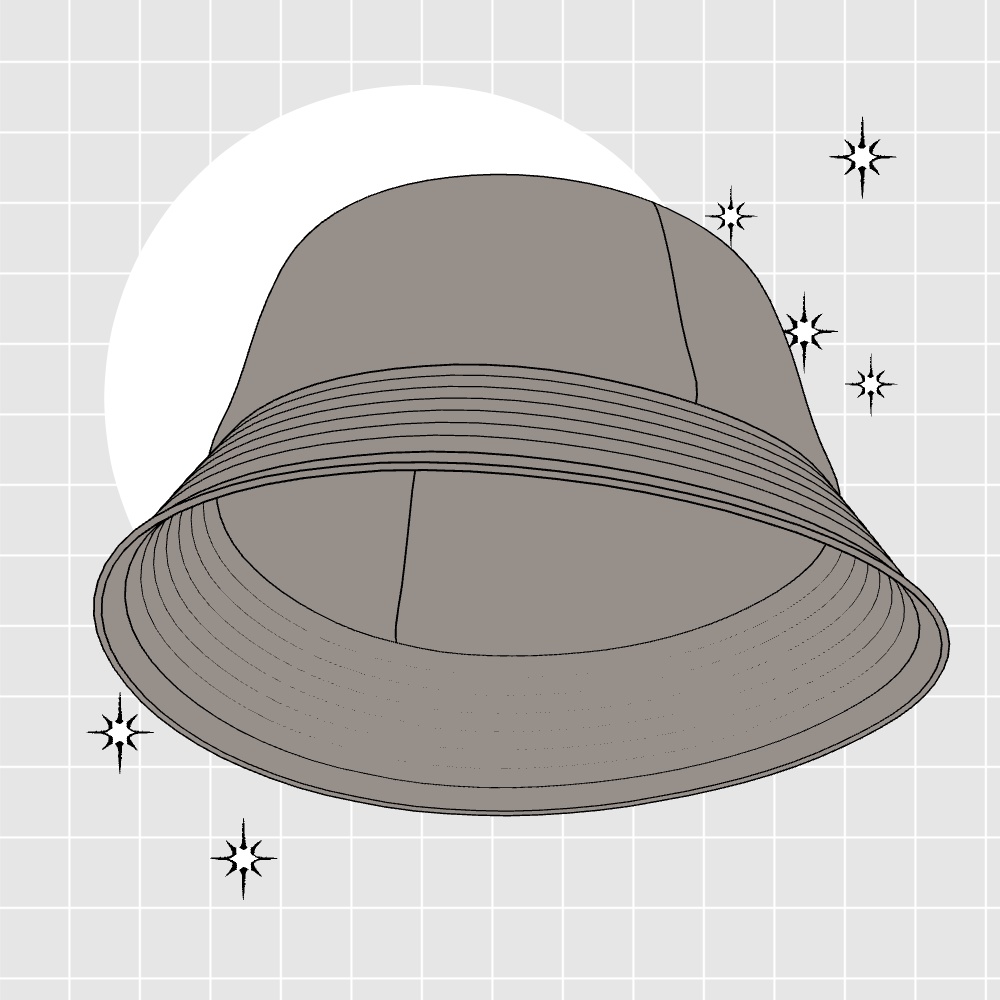 [ライン付き3D] 선이 살아있는 3D 버킷햇