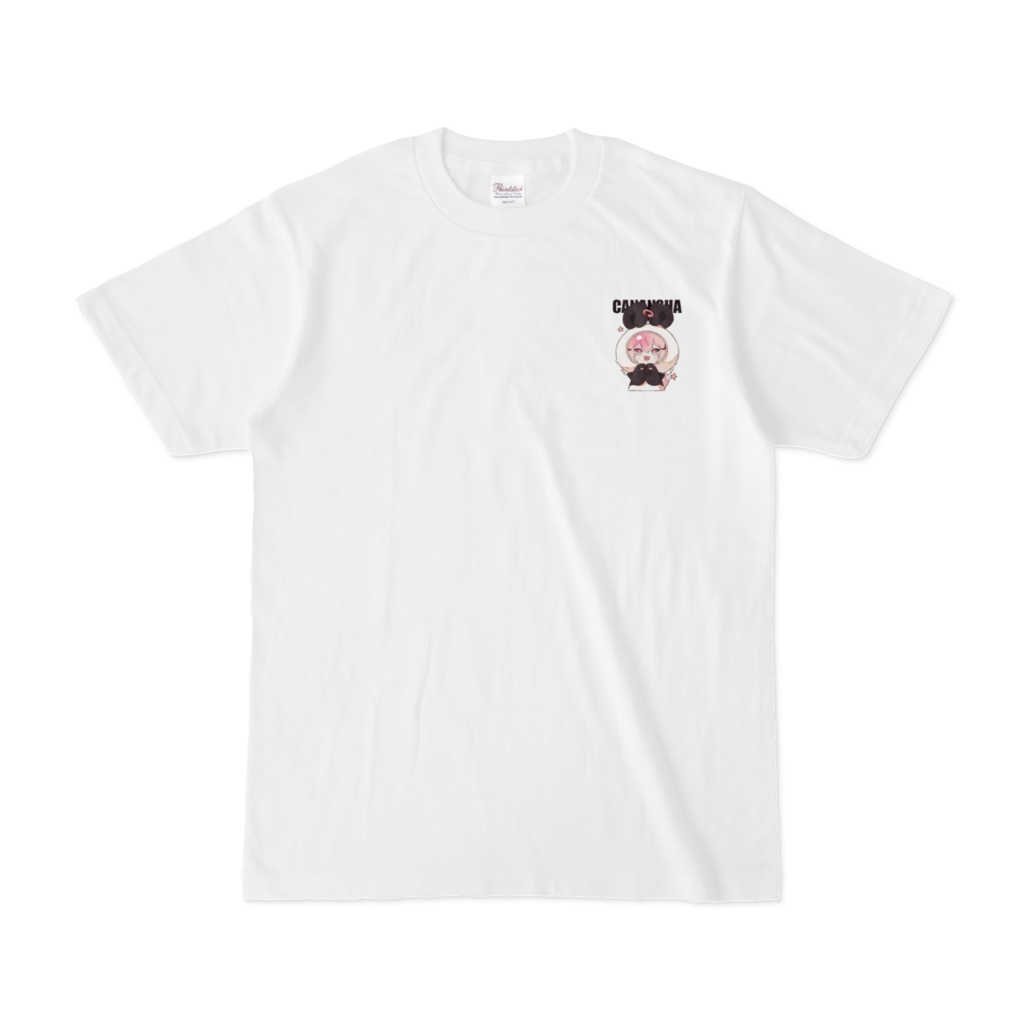 幸運をまねく！幸せ宇宙パンダ天使！！Tシャツ-ホワイト