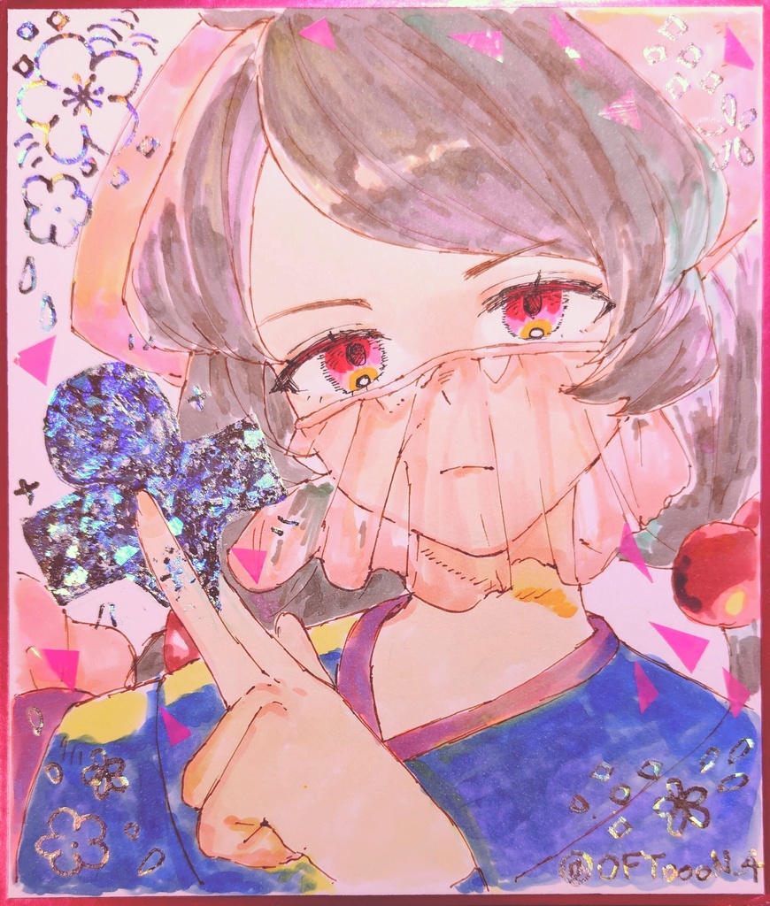 キラキラ箔押し色紙　オリジナル