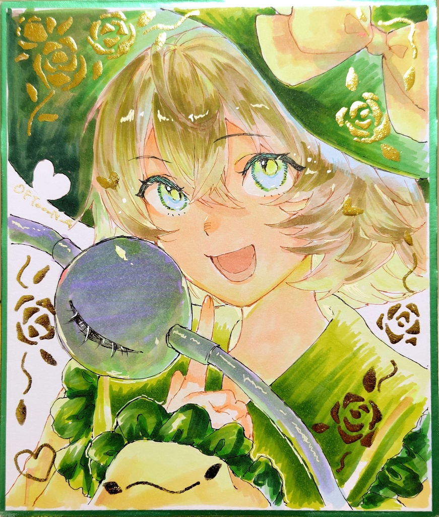 古明地こいし　箔押し色紙