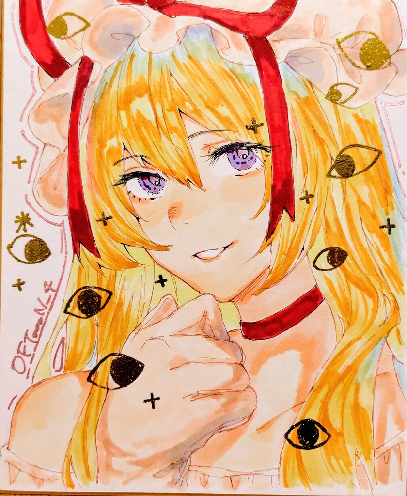 八雲紫　箔押し色紙