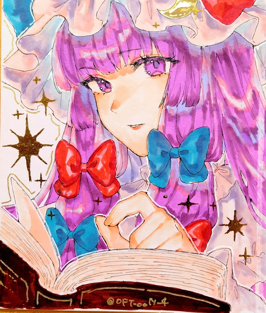 パチュリー　箔押し色紙