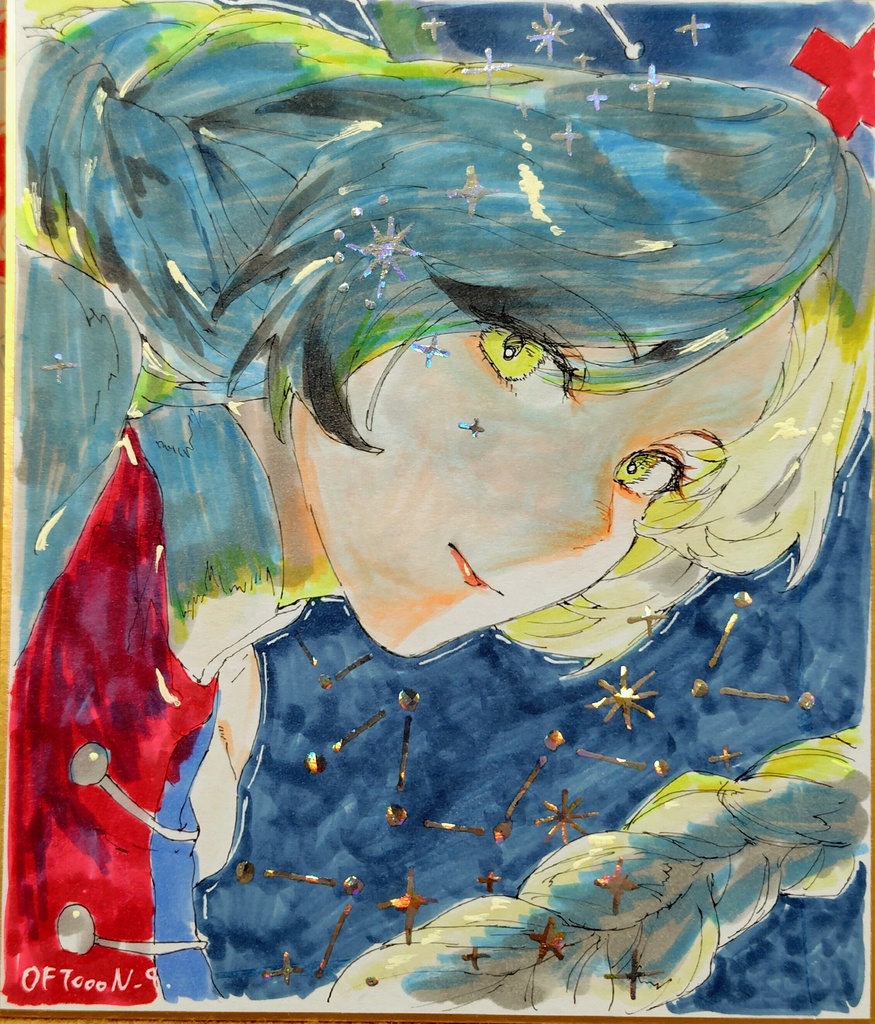 八意永琳　箔押し色紙