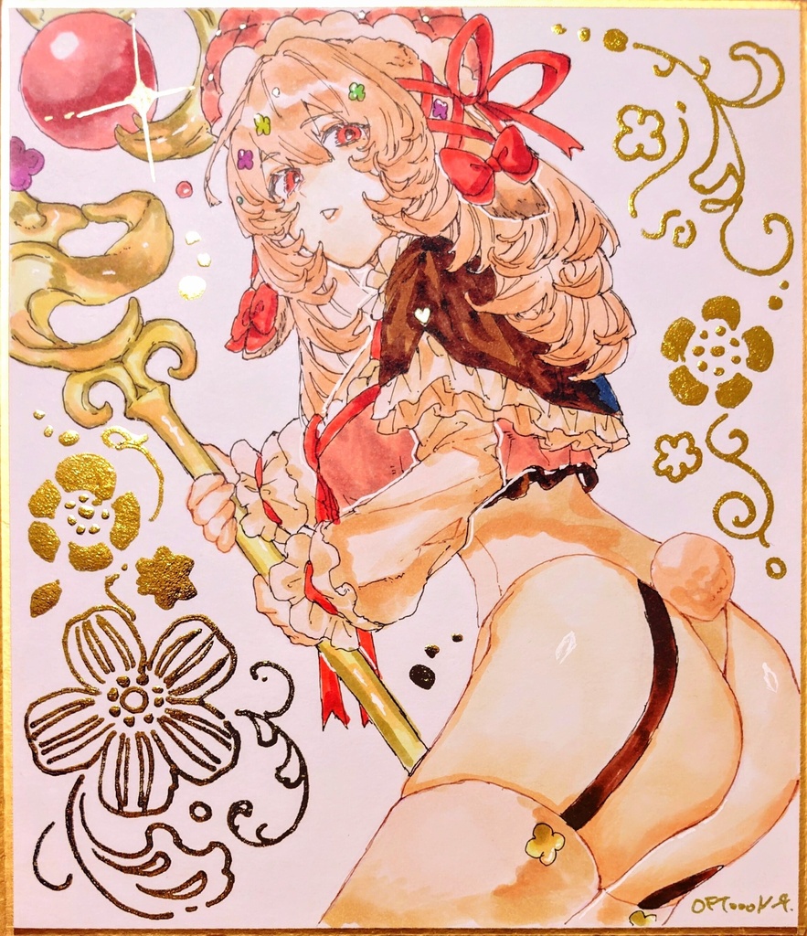 一次創作　箔押し色紙