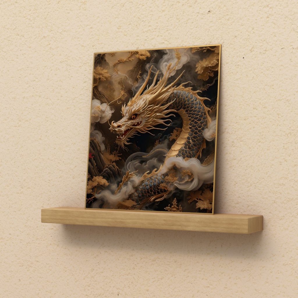 神図:龍神樹 - 金鱗の契約(Divine Sigil: Dragon Tree – Pact of Golden Scales)