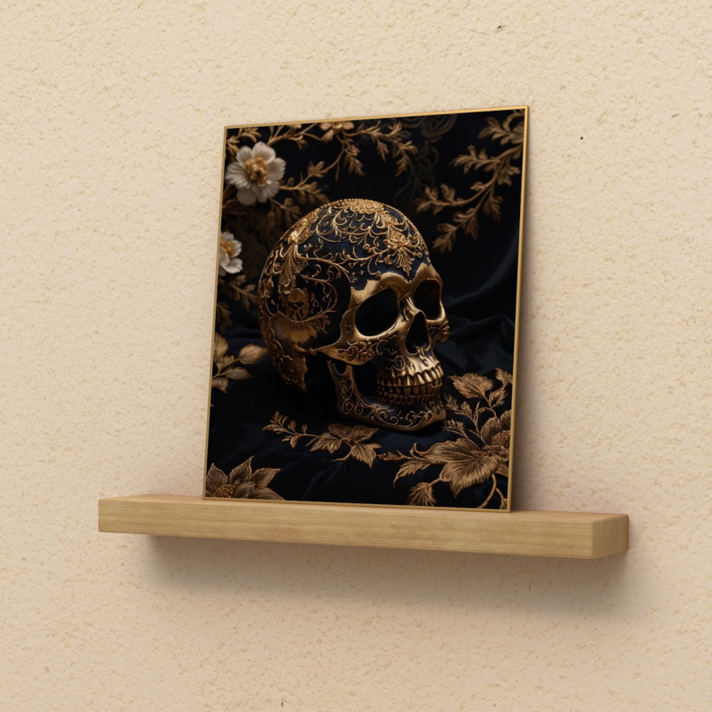 《黒骸護符 - 五重結界色紙》Black Skull Talisman – Fivefold Barrier Art Board