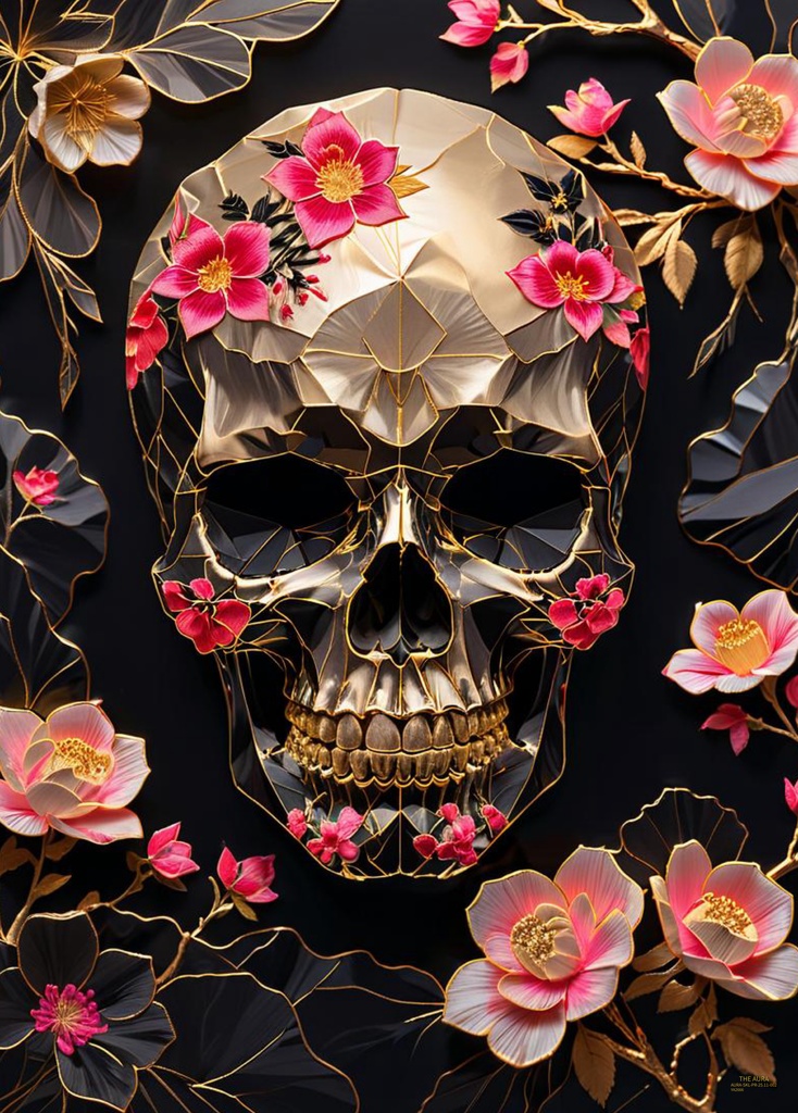 AURA-SKL-PR-25.11-002 “Floral Skull of Serenity”|静寂の花髑髏