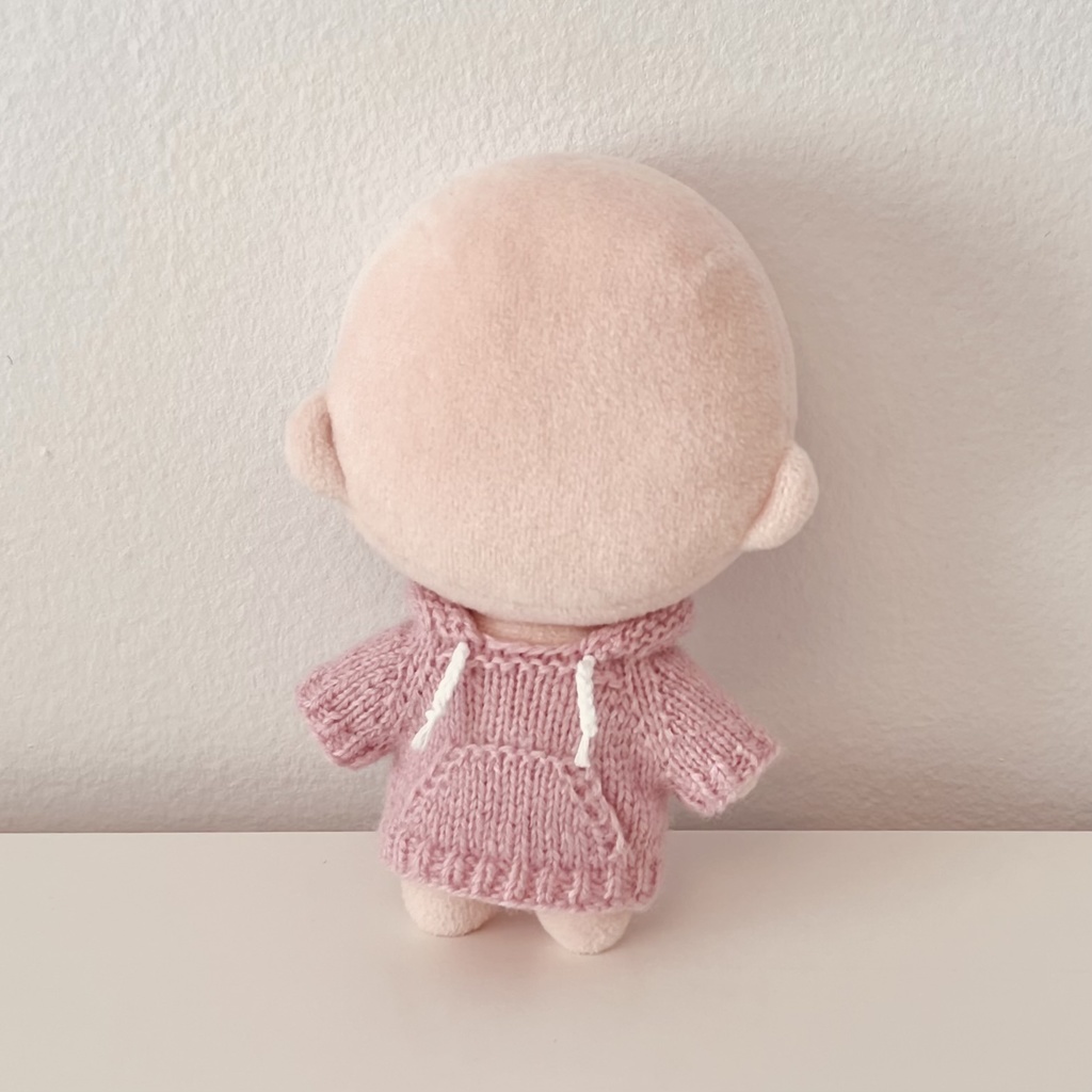 かぶらないパーカーの編み方(10㎝ぬいサイズ)