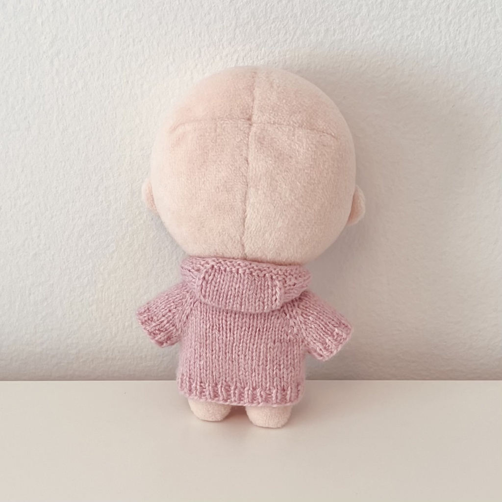 かぶらないパーカーの編み方(10㎝ぬいサイズ)