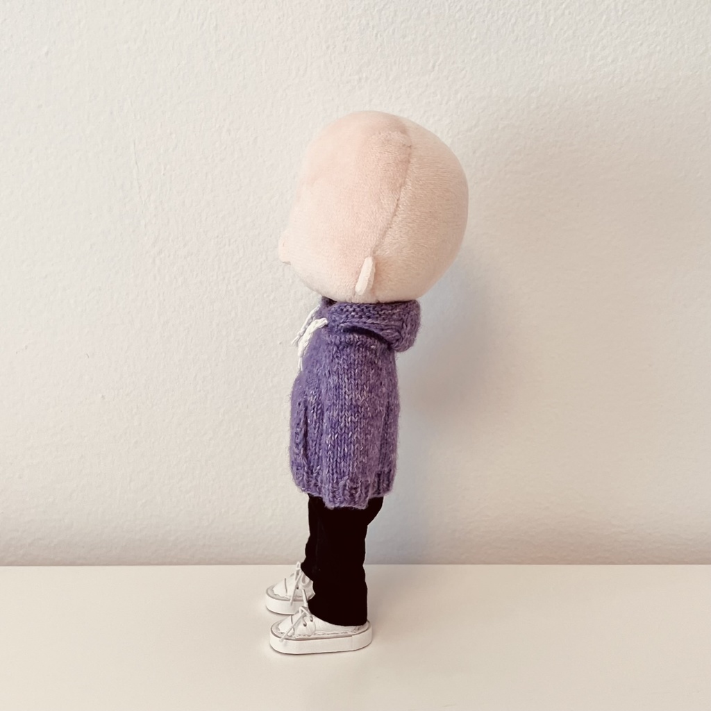 かぶらないパーカーの編み方(こぬいちゃ3頭身サイズ)