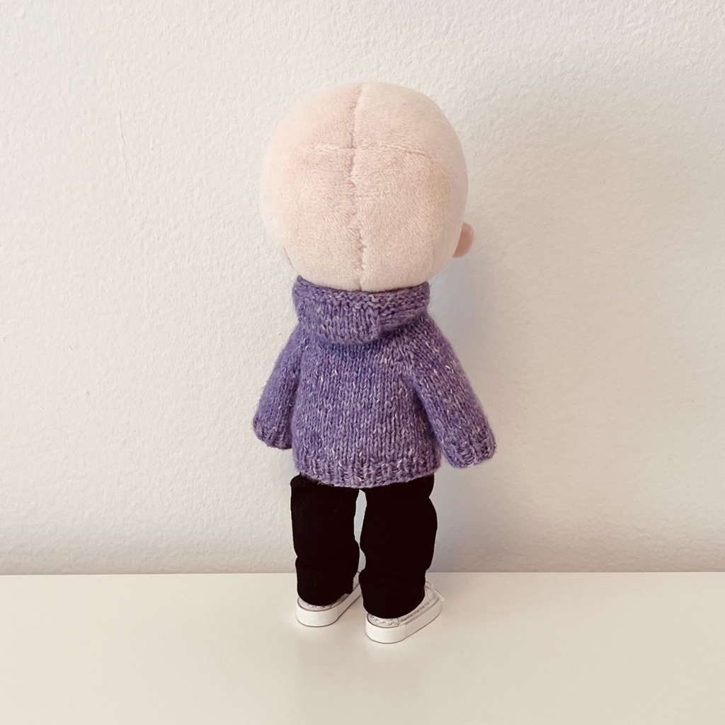 かぶらないパーカーの編み方(こぬいちゃ3頭身サイズ)