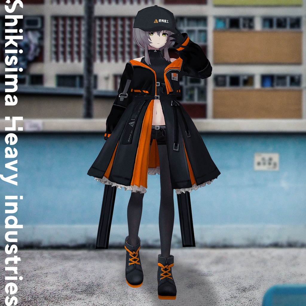 【無料】3Dモデル_敷嶋重工ロゴキャップ