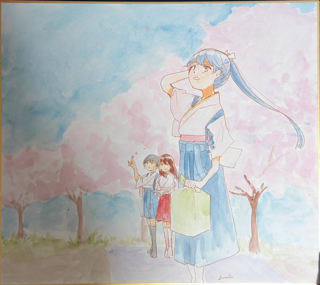 鳳翔さんと赤城さん加賀さん 色紙(大)