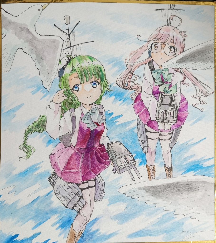 【艦これ】夕雲/巻雲の色紙(大サイズ)