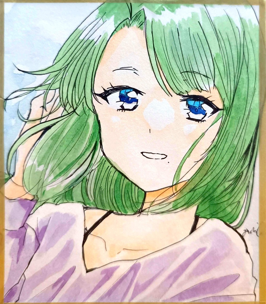夕雲 ミニ色紙