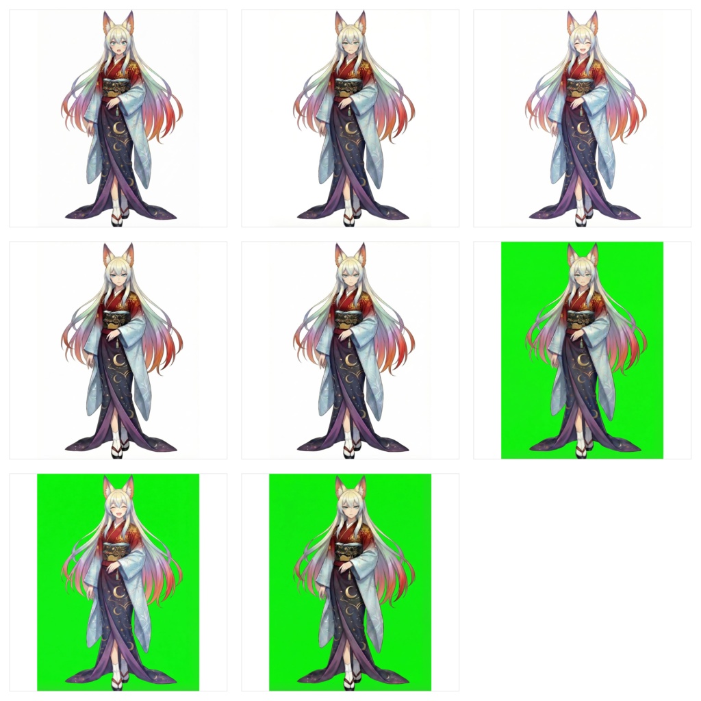 VTuberイラスト のみ| 九尾の狐キャラクター | 商用利用可
