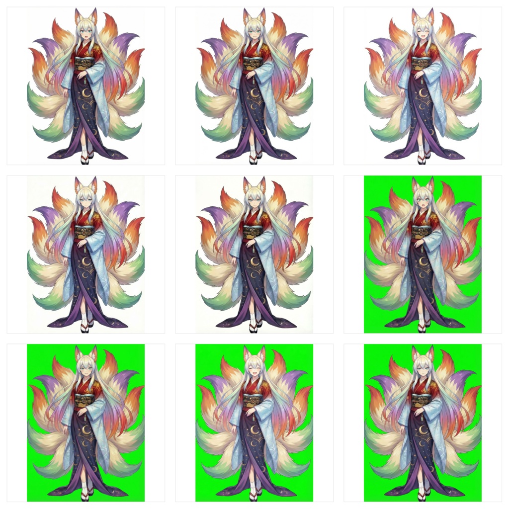 VTuberイラスト のみ| 九尾の狐キャラクター | 商用利用可