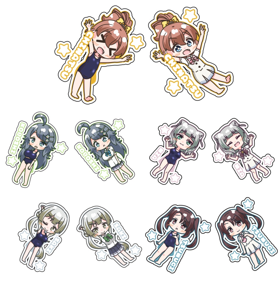 【C108グッズ】制服/スク水ツインアクキー