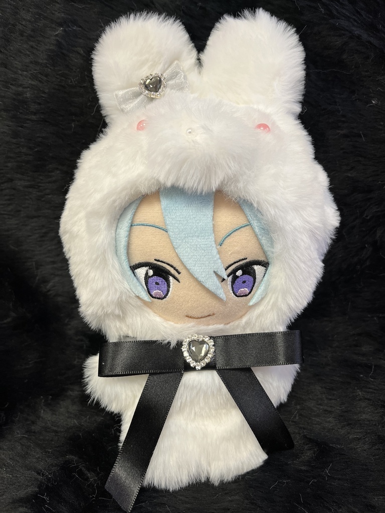 ふわふわうさぎ黒リボン
