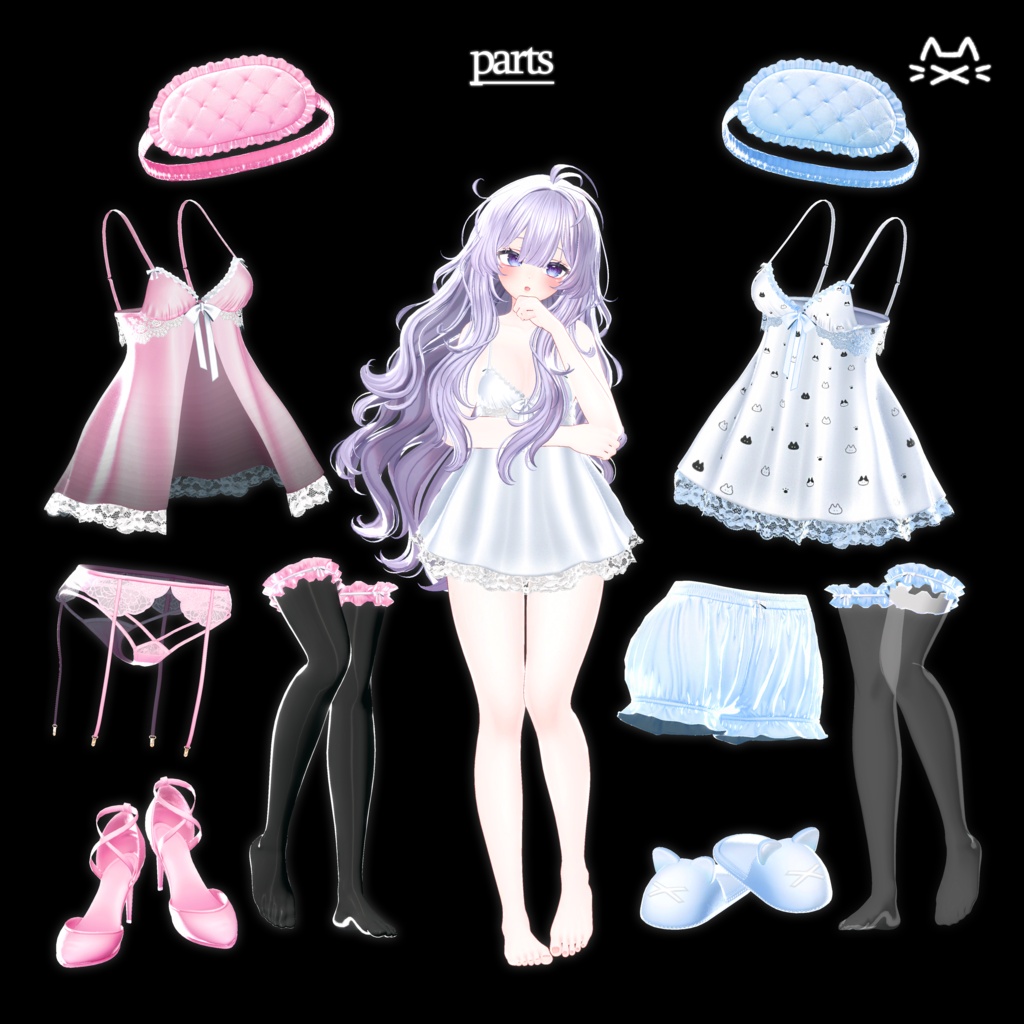 ♥️SALE♥️【19アバター対応】Tsuya SleepWear🐈︎